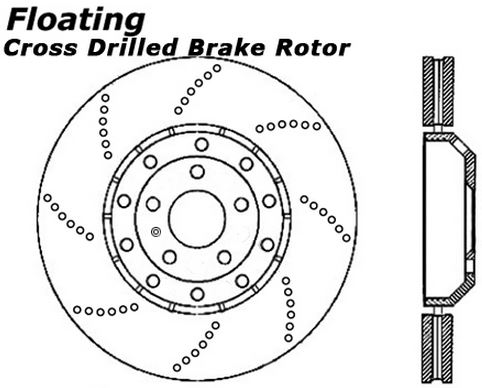 Centric Premium floating and cross-drilled rear rotor 356x32mm (2 required) BACKORDERED