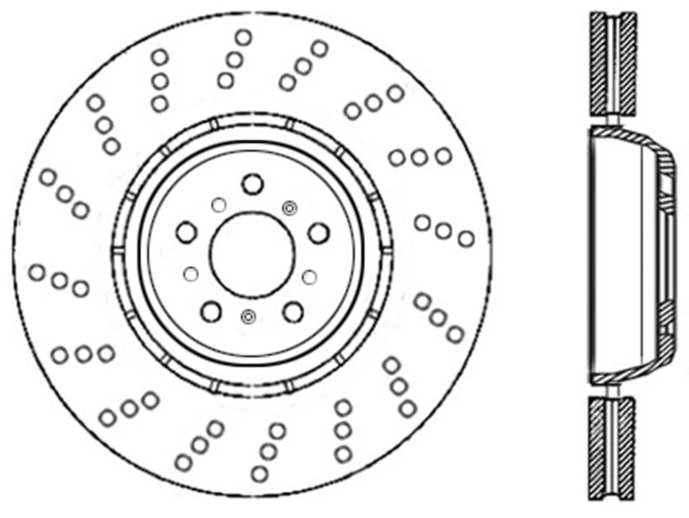 Centric OEM-style floating and cross-drilled front rotor 360x30mm - Right BACKORDERED
