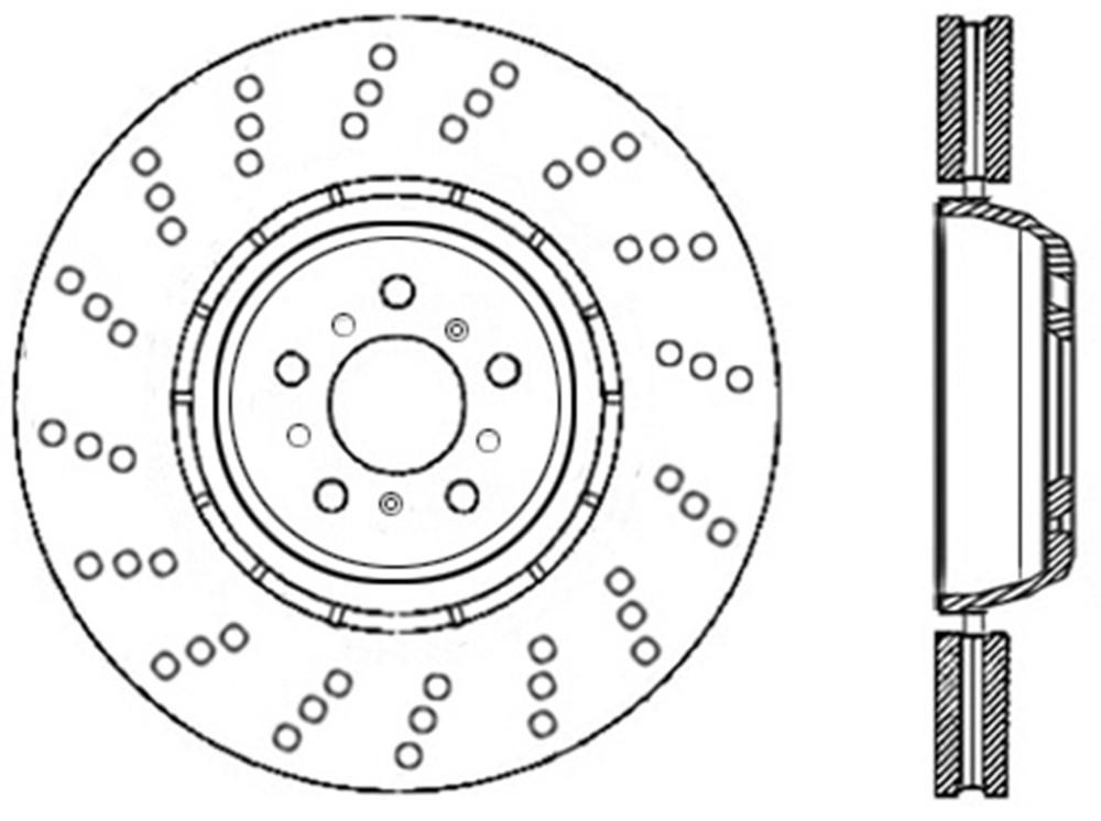 Centric OEM-style floating and cross-drilled front rotor 360x30mm - Left BACKORDERED