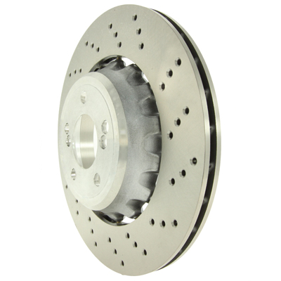 Centric OEM-style floating and cross-drilled rear rotor 370x24mm - Left