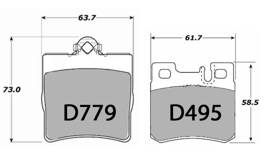 Rear pad options for SLK 320