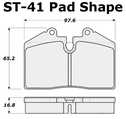 Pad Shape for StopTech ST-41 Caliper