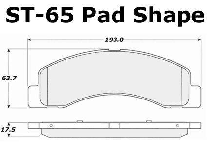 Pad Shape for StopTech ST-65 Caliper