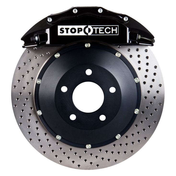 StopTech front BBK with Black ST-60 calipers, drilled 380x32mm rotors
