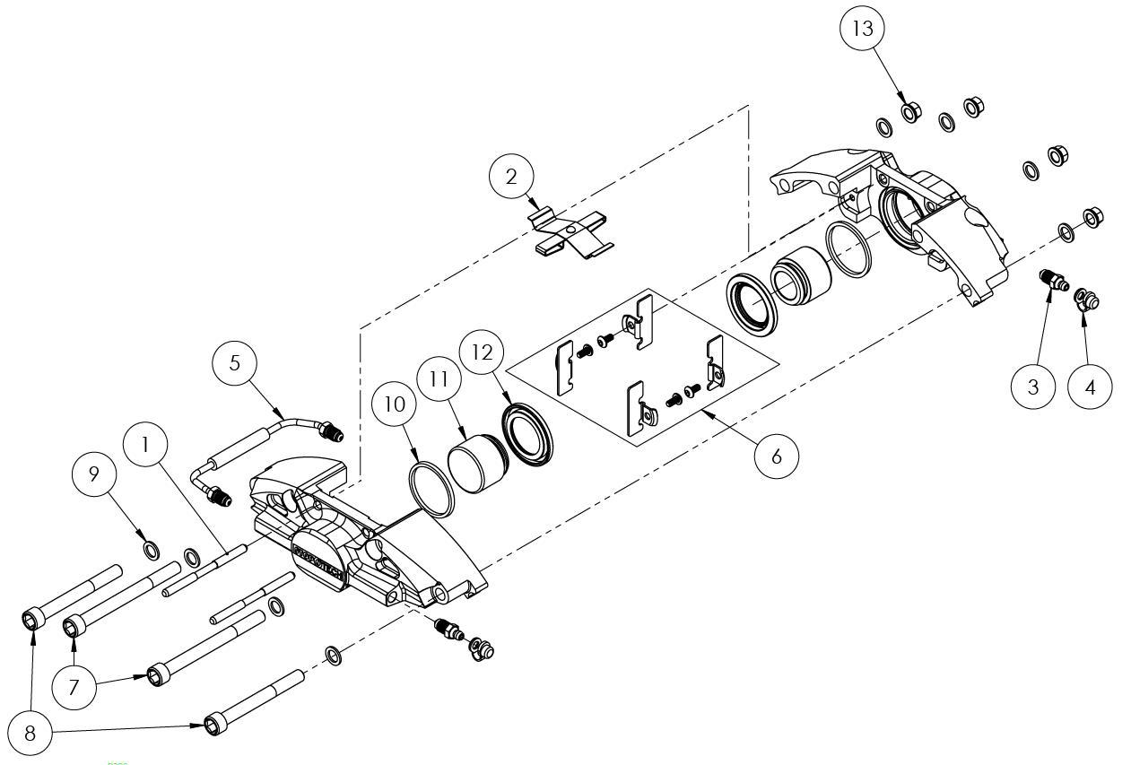 STR-22 Caliper Exploded Diagram