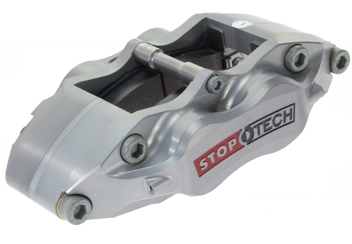 STR-42 Trophy Race caliper, 26/28mm pistons, natural anodized finish, 22mm wide rotors, leading left